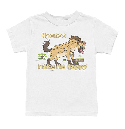 Hyena Toon Make Me Happy - Toddler Unisex T-Shirt - White