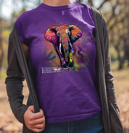 IEF Funky Elephant - Adult Unisex T-Shirt - Team Purple - 3X-Large - Main