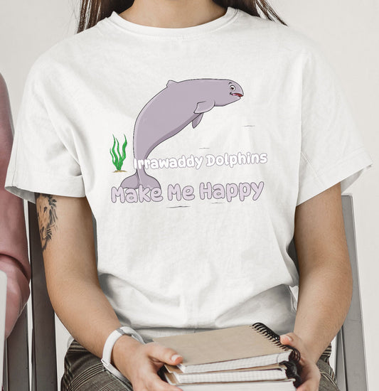 Irrawaddy Dolphin Toon Make Me Happy - Adult Unisex T-Shirt - Main