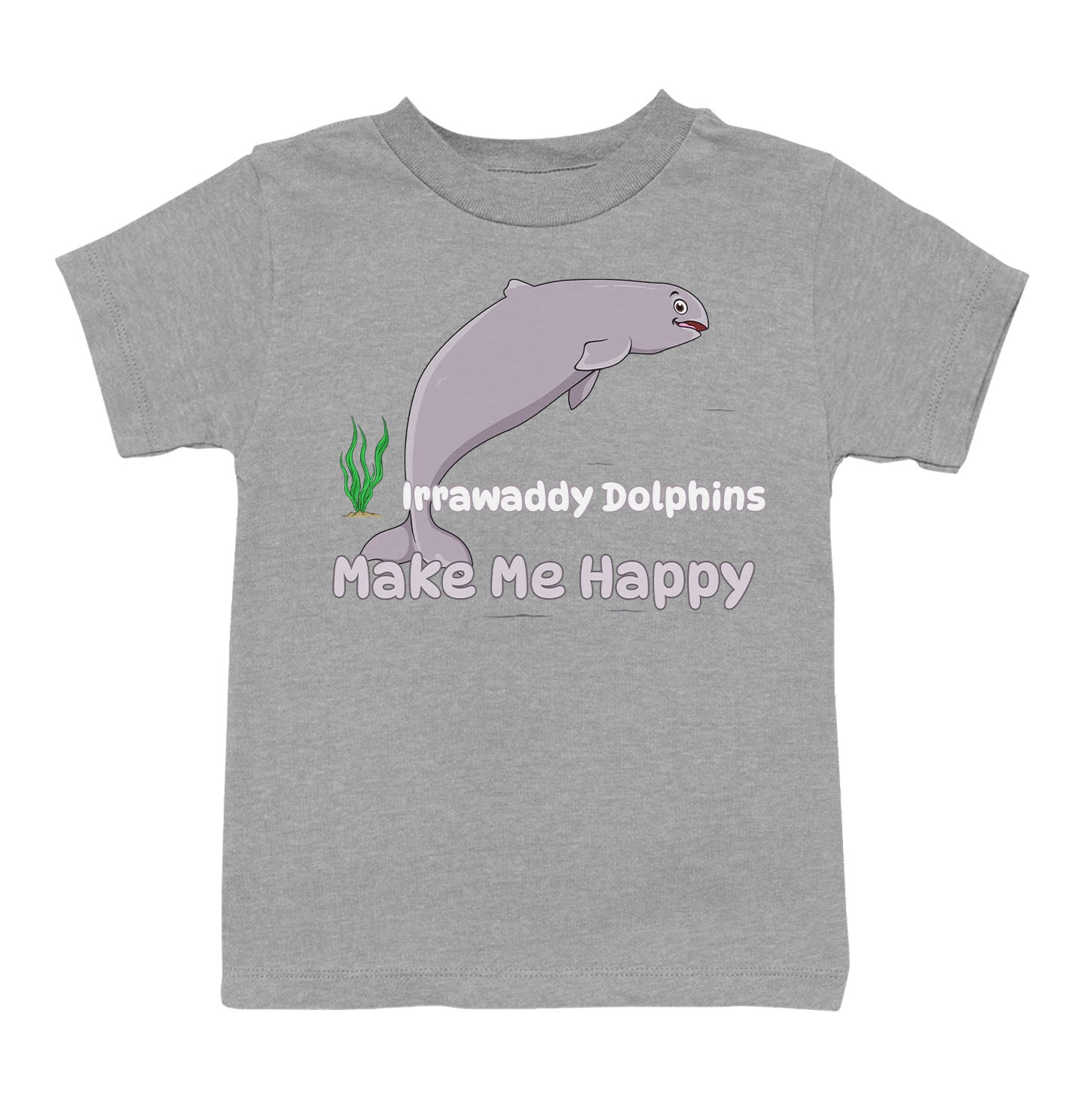 Irrawaddy Dolphin Toon Make Me Happy - Toddler Unisex T-Shirt - Grey