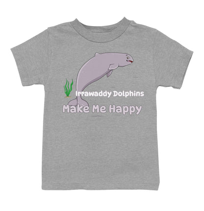 Irrawaddy Dolphin Toon Make Me Happy - Toddler Unisex T-Shirt - Grey