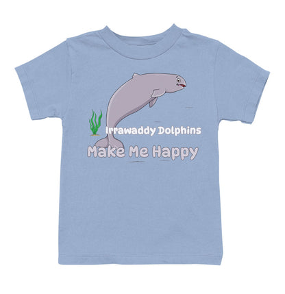 Irrawaddy Dolphin Toon Make Me Happy - Toddler Unisex T-Shirt - Light Blue