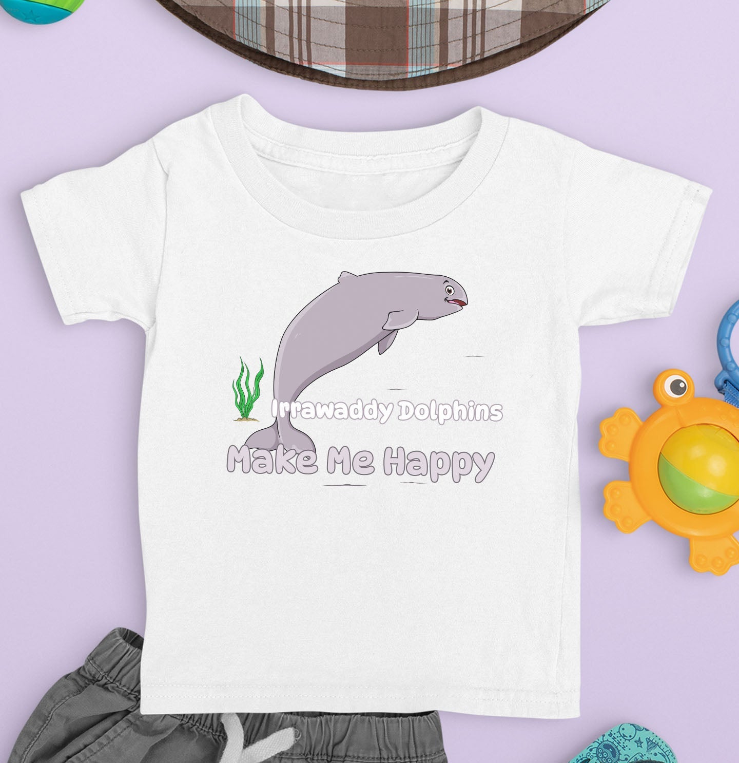 Irrawaddy Dolphin Toon Make Me Happy - Toddler Unisex T-Shirt - Main