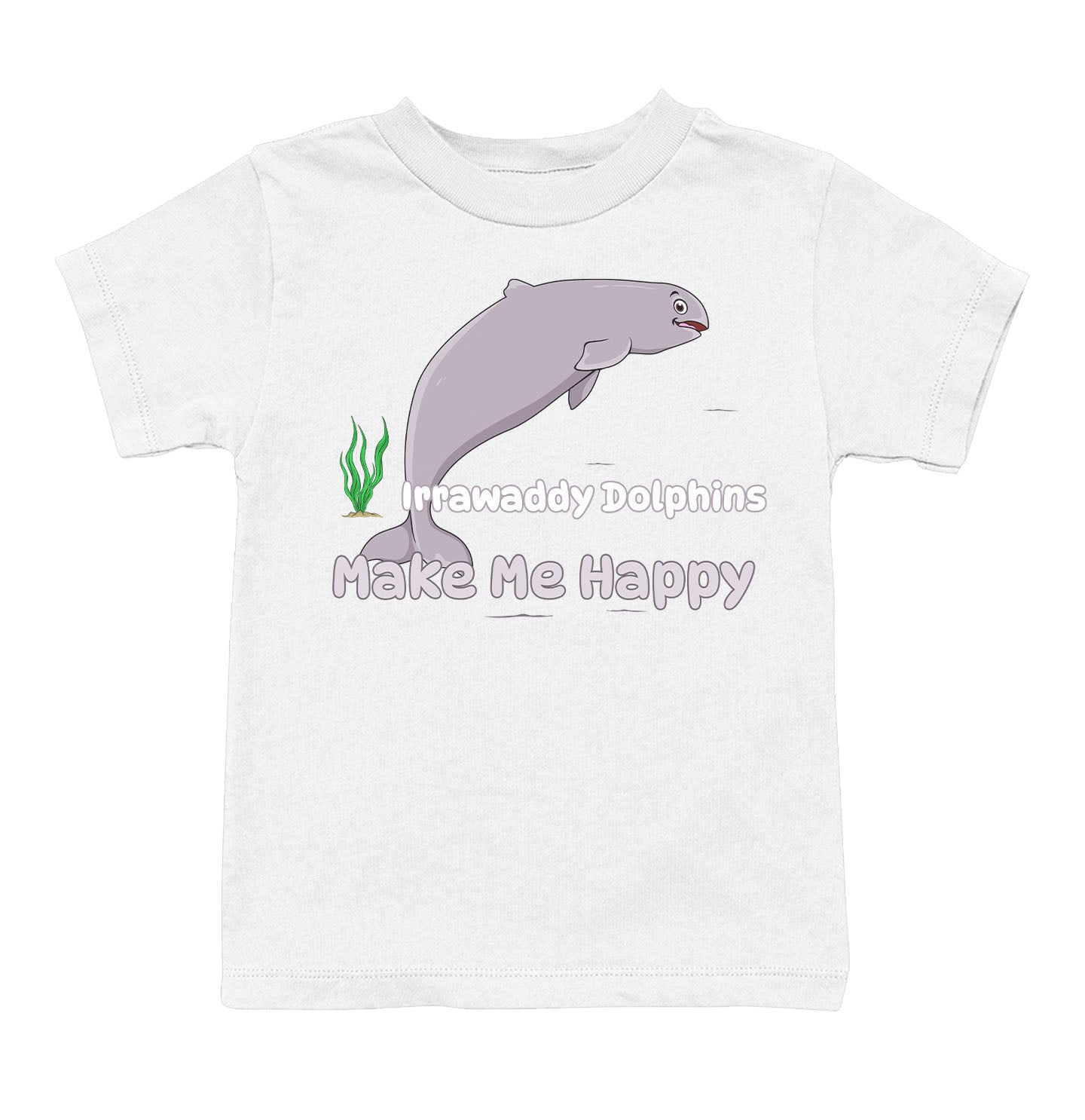 Irrawaddy Dolphin Toon Make Me Happy - Toddler Unisex T-Shirt - White