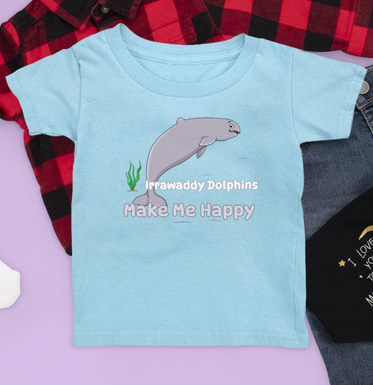 Irrawaddy Dolphin Toon Make Me Happy - Kids' Unisex T-Shirt - Main