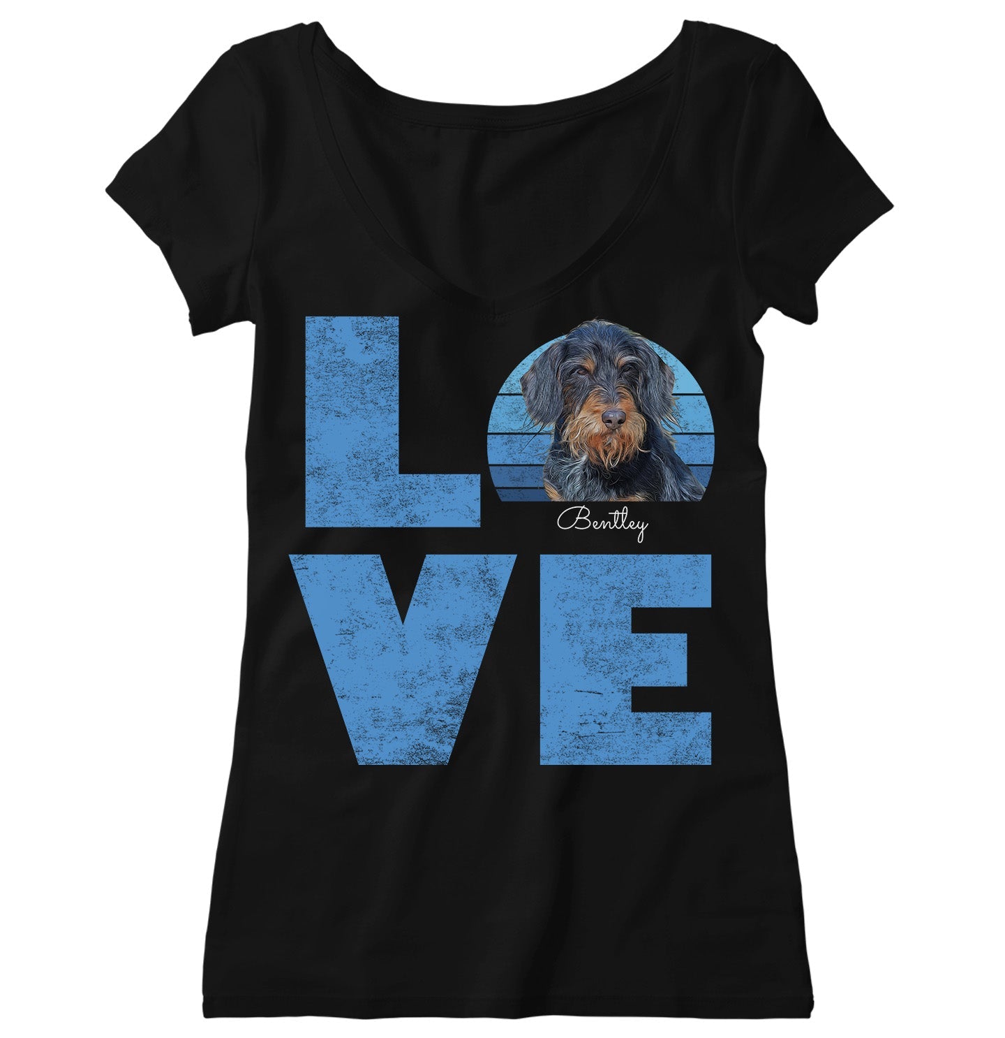 Big Love Pet Photo - Personalized Custom Women's V-Neck T-Shirt