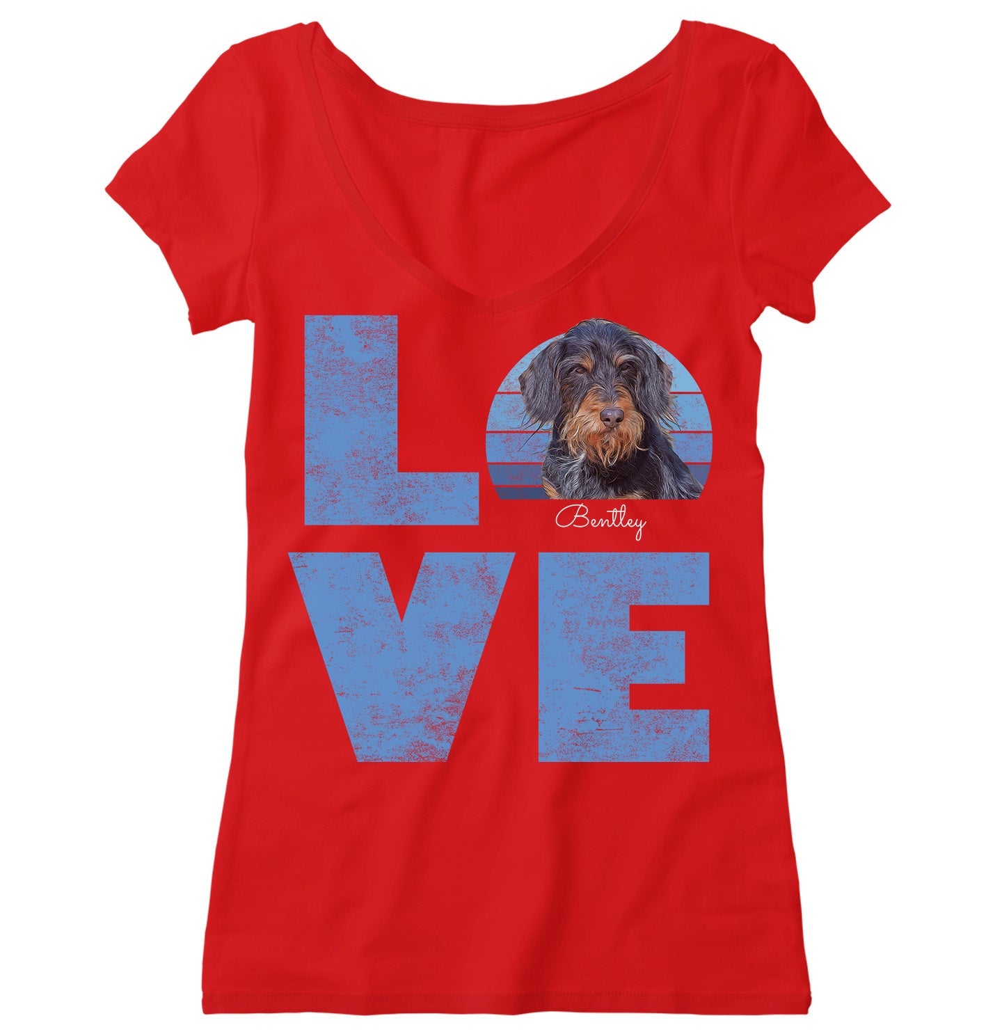 Big Love Pet Photo - Personalized Custom Women's V-Neck T-Shirt