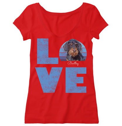 Big Love Pet Photo - Personalized Custom Women's V-Neck T-Shirt