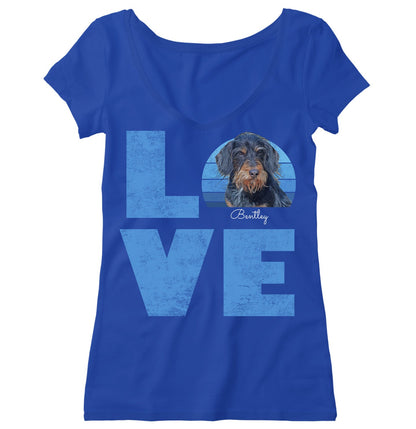 Big Love Pet Photo - Personalized Custom Women's V-Neck T-Shirt