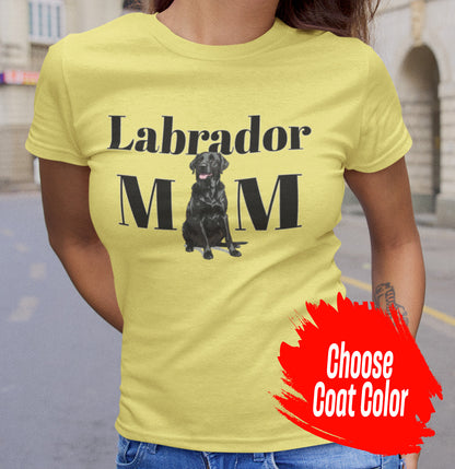 Labrador Mom Illustration - Personalized Custom Women's Fitted T-Shirt