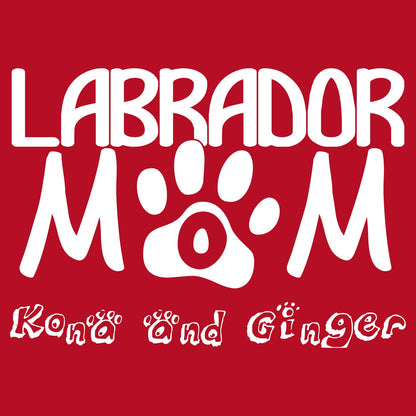 Labrador Mom Paw Text - Personalized Custom Women's V-Neck T-Shirt