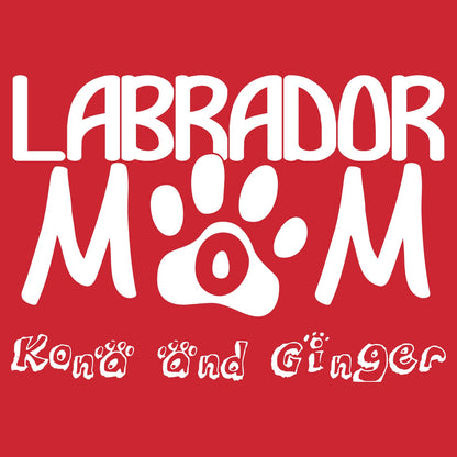 Labrador Mom Paw Text - Personalized Custom Adult Unisex T-Shirt