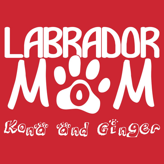 Labrador Mom Paw Text - Personalized Custom Adult Unisex T-Shirt