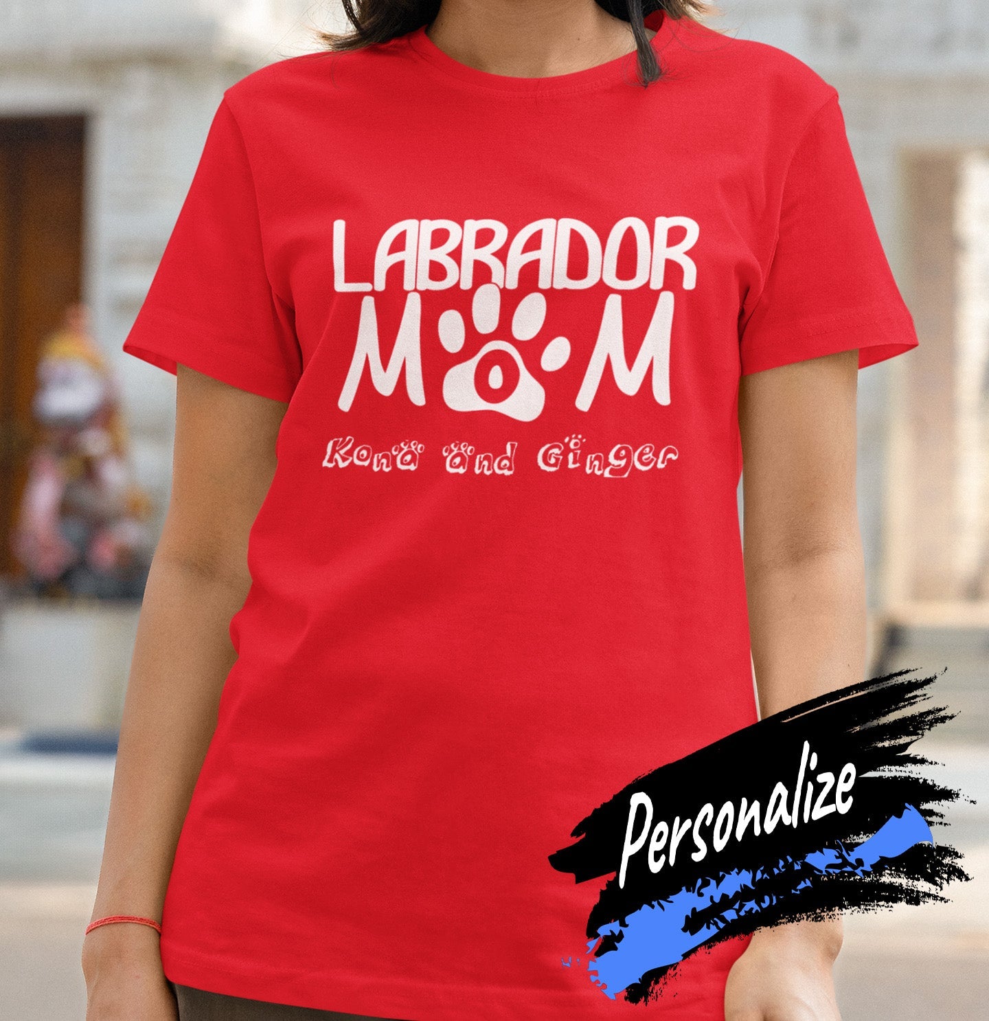 Animal Pride - Paw Text Lab Mom - Adult Unisex T-Shirt