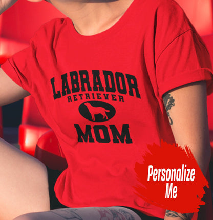 Labrador Retriever Mom or Dad Sport Arch - Personalized Custom Adult Unisex T-Shirt