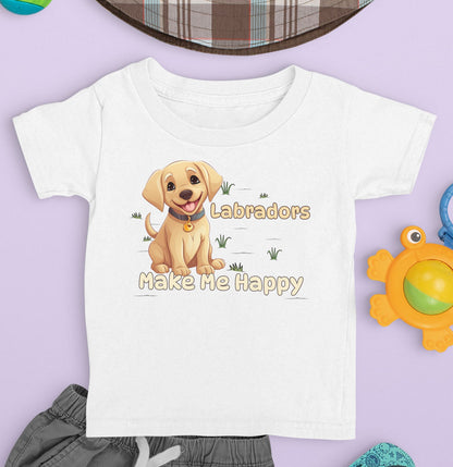 Labrador Retriever Toon Make Me Happy - Toddler Unisex T-Shirt - Main