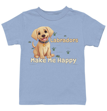 Labrador Retriever Toon Make Me Happy - Kids' Unisex T-Shirt - Light Blue