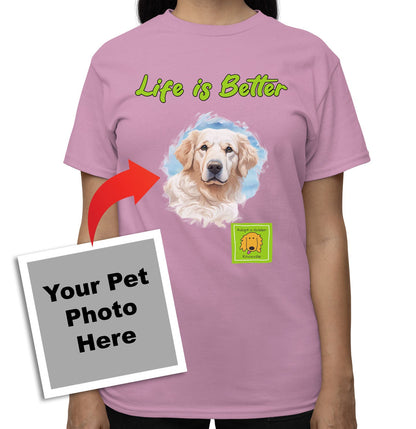 Life is Better With My AGK Rescue Pet - Personalized Custom Adult Unisex T-Shirt - Pink