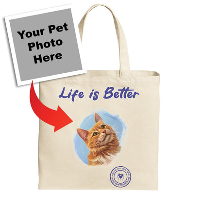 Life is Better With My BDAF Rescue Pet - Personalized Custom Cotton Canvas Tote