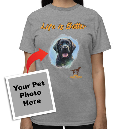 Life is Better With My DFWLRR Rescue Pet - Personalized Custom Adult Unisex T-Shirt - Grey