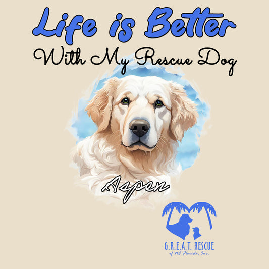 Life is Better With My BDAF Rescue Pet - Personalized Custom Cotton Canvas Tote