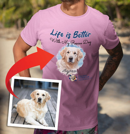 Life is Better With My GRFR Rescue Pet - Personalized Custom Adult Unisex T-Shirt - Main