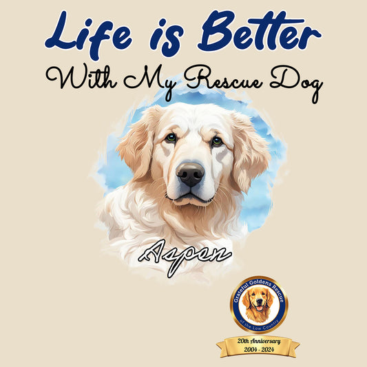 Life is Better With My GGRLC Rescue Pet - Personalized Custom Cotton Canvas Tote