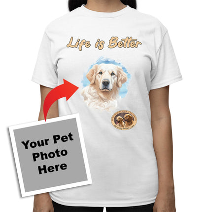 Life is Better With My GRRSWF Rescue Pet - Personalized Custom Adult Unisex T-Shirt - White