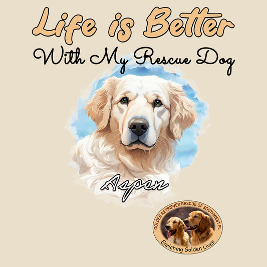 Life is Better With My GRRSWF Rescue Pet - Personalized Custom Cotton Canvas Tote