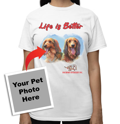 Life is Better With My SCDR Rescue Pet - Personalized Custom Adult Unisex T-Shirt - White