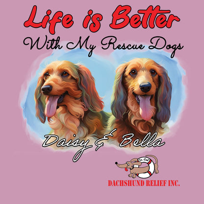 Life is Better With My SCDR Rescue Pet - Personalized Custom Adult Unisex T-Shirt - Graphic