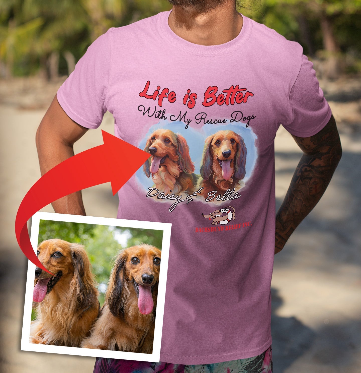 Life is Better With My SCDR Rescue Pet - Personalized Custom Adult Unisex T-Shirt - Main