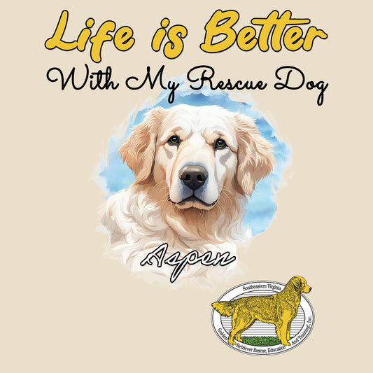 Life is Better With My SEVA GRREAT Rescue Pet - Personalized Custom Cotton Canvas Tote