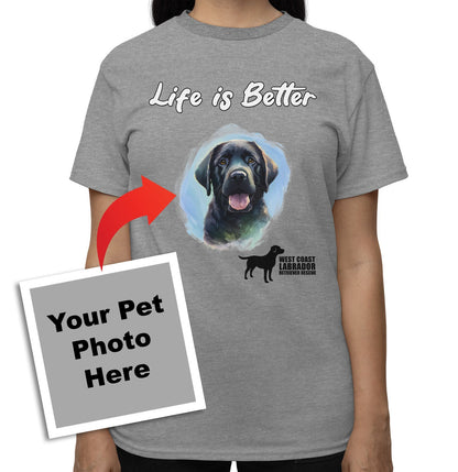 Life is Better With My WCLRR Rescue Pet - Personalized Custom Adult Unisex T-Shirt - Grey