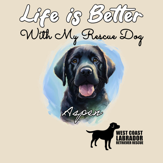 Life is Better With My WCLRR Rescue Pet - Personalized Custom Cotton Canvas Tote