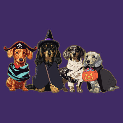 Halloween Line Up Dachshunds - Adult Unisex Hoodie Sweatshirt - Graphic