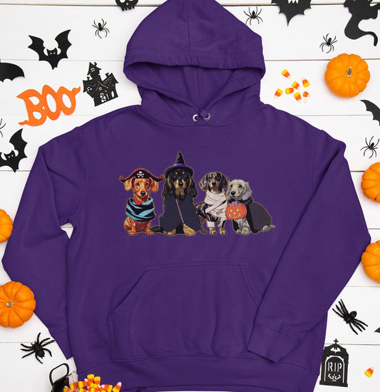 Halloween Line Up Dachshunds - Adult Unisex Hoodie Sweatshirt - Main