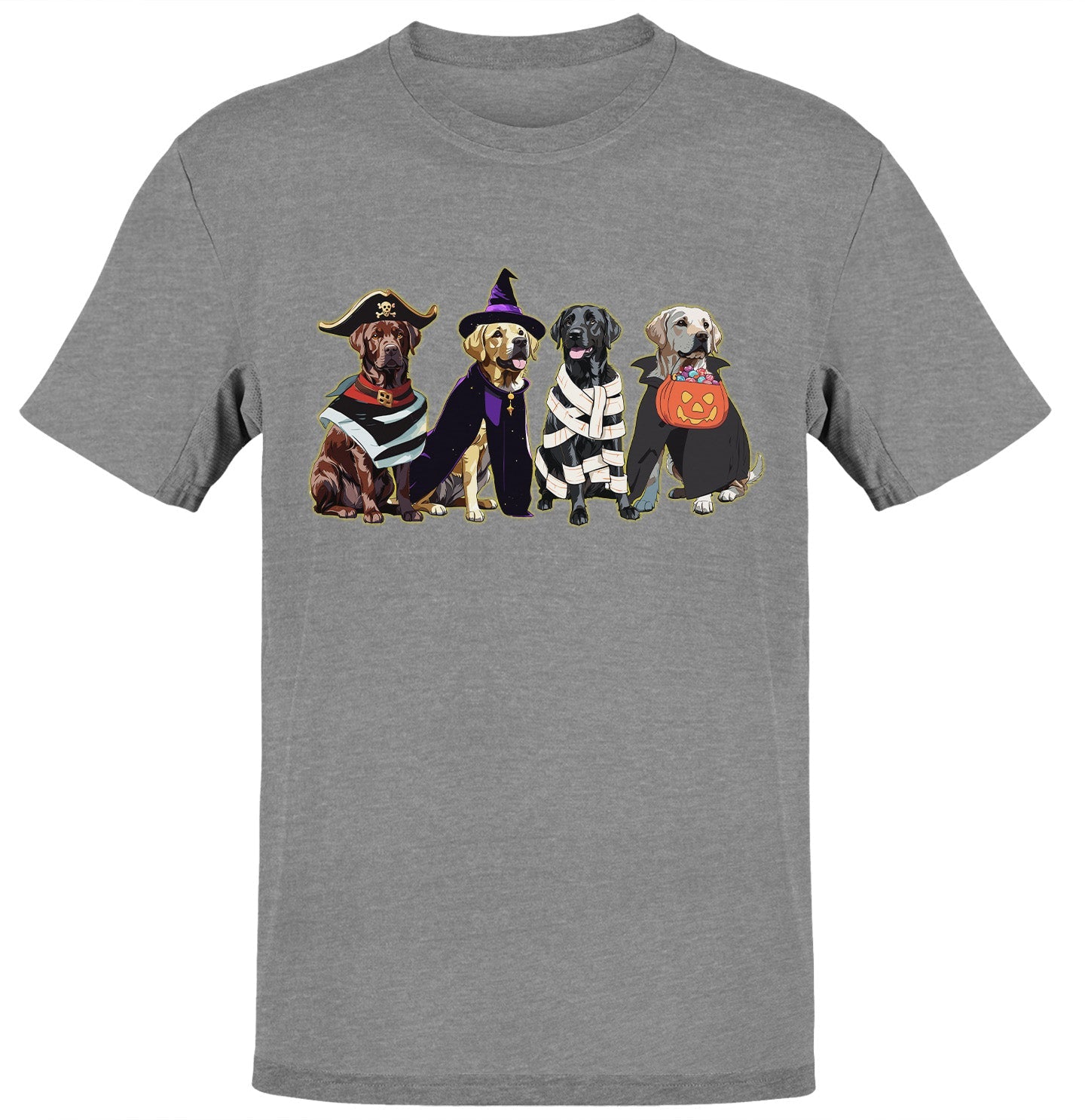 Halloween Line Up Labrador Retrievers - Adult Unisex T-Shirt - Grey