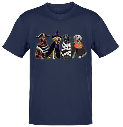 Halloween Line Up Labrador Retrievers - Adult Unisex T-Shirt - Navy