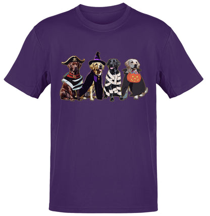 Halloween Line Up Labrador Retrievers - Adult Unisex T-Shirt - Team Purple