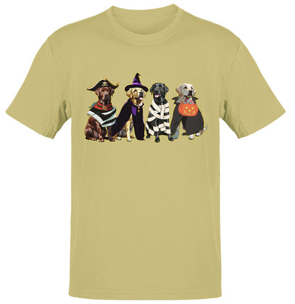 Halloween Line Up Labrador Retrievers - Adult Unisex T-Shirt - Yellow