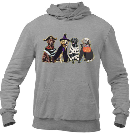 Halloween Line Up Labrador Retrievers - Adult Unisex Hoodie Sweatshirt - Grey