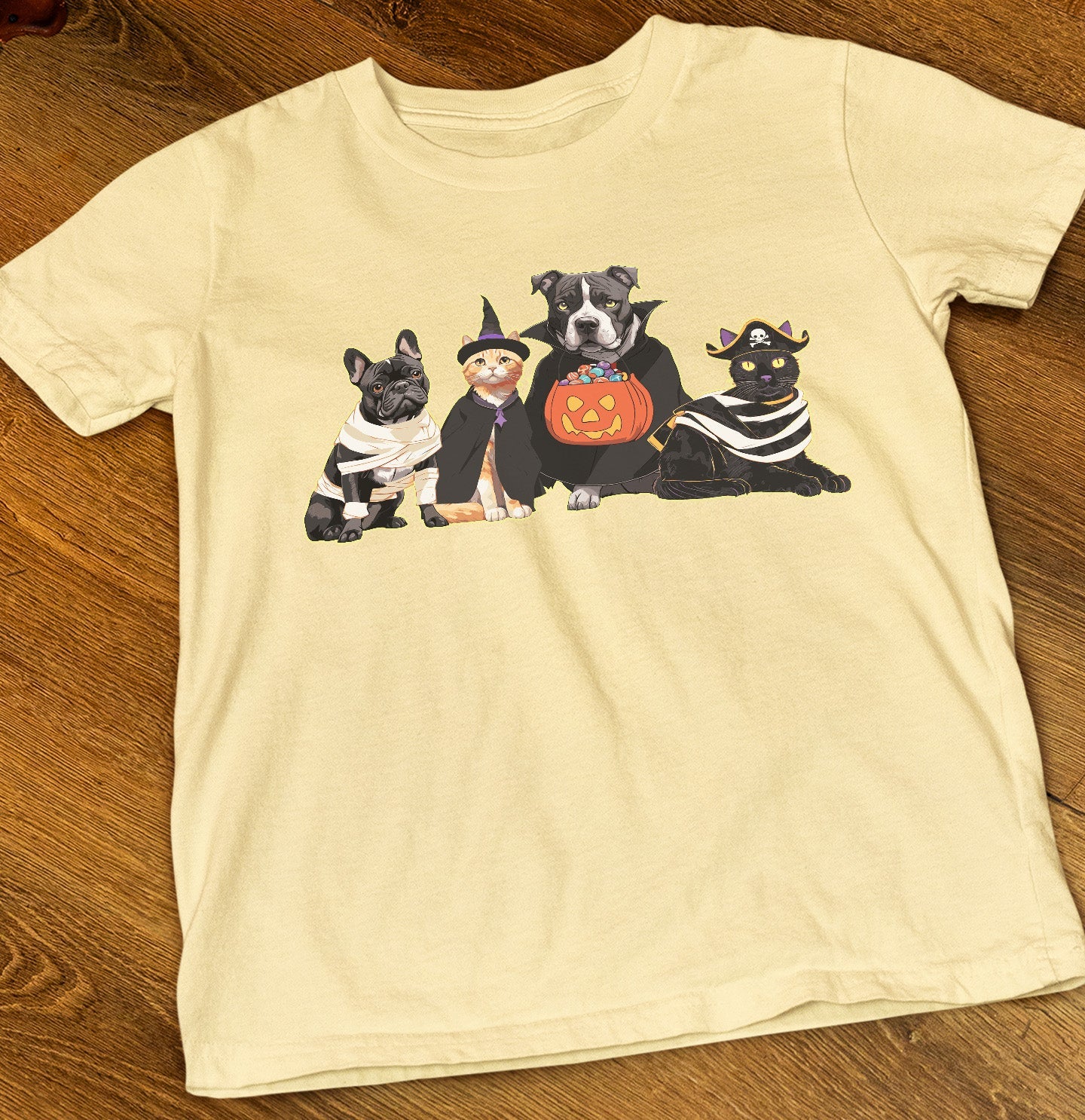 Halloween Line Up Rescue Pets - Adult Unisex T-Shirt - Main