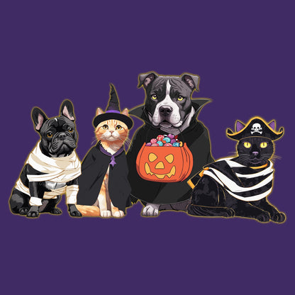 Halloween Line Up Rescue Pets - Adult Unisex Hoodie Sweatshirt - Graphic