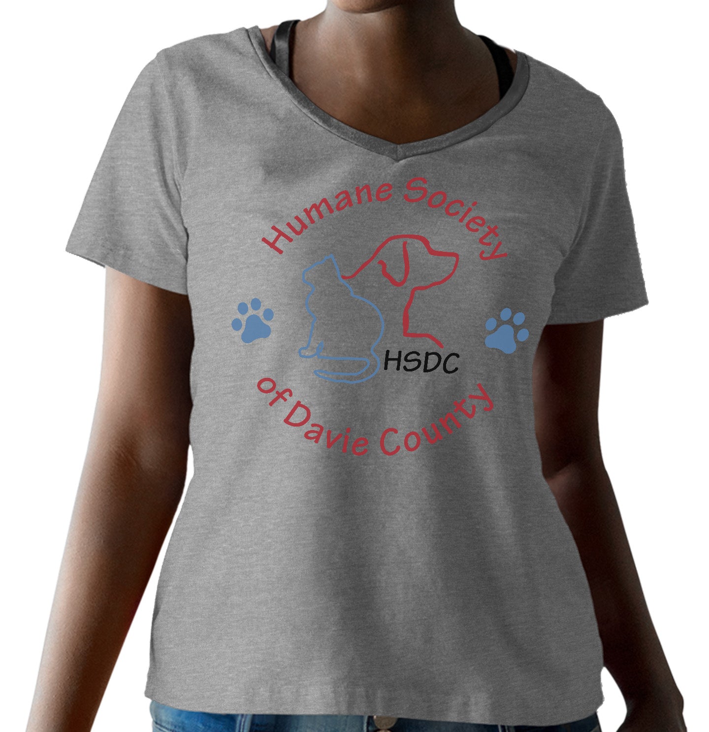 HSDC Circle Logo - Women's V-Neck T-Shirt