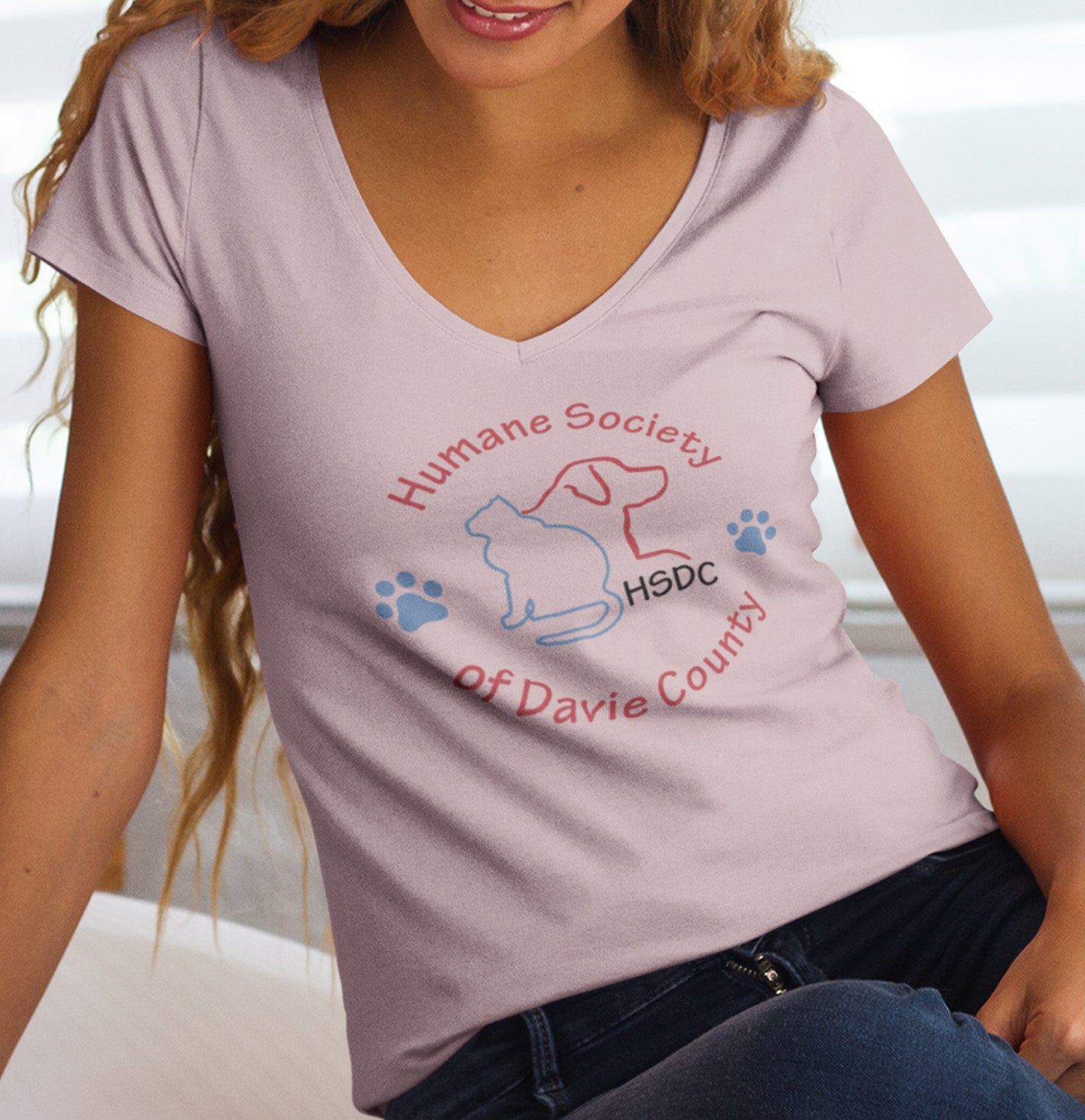 HSDC Circle Logo - Women's V-Neck T-Shirt