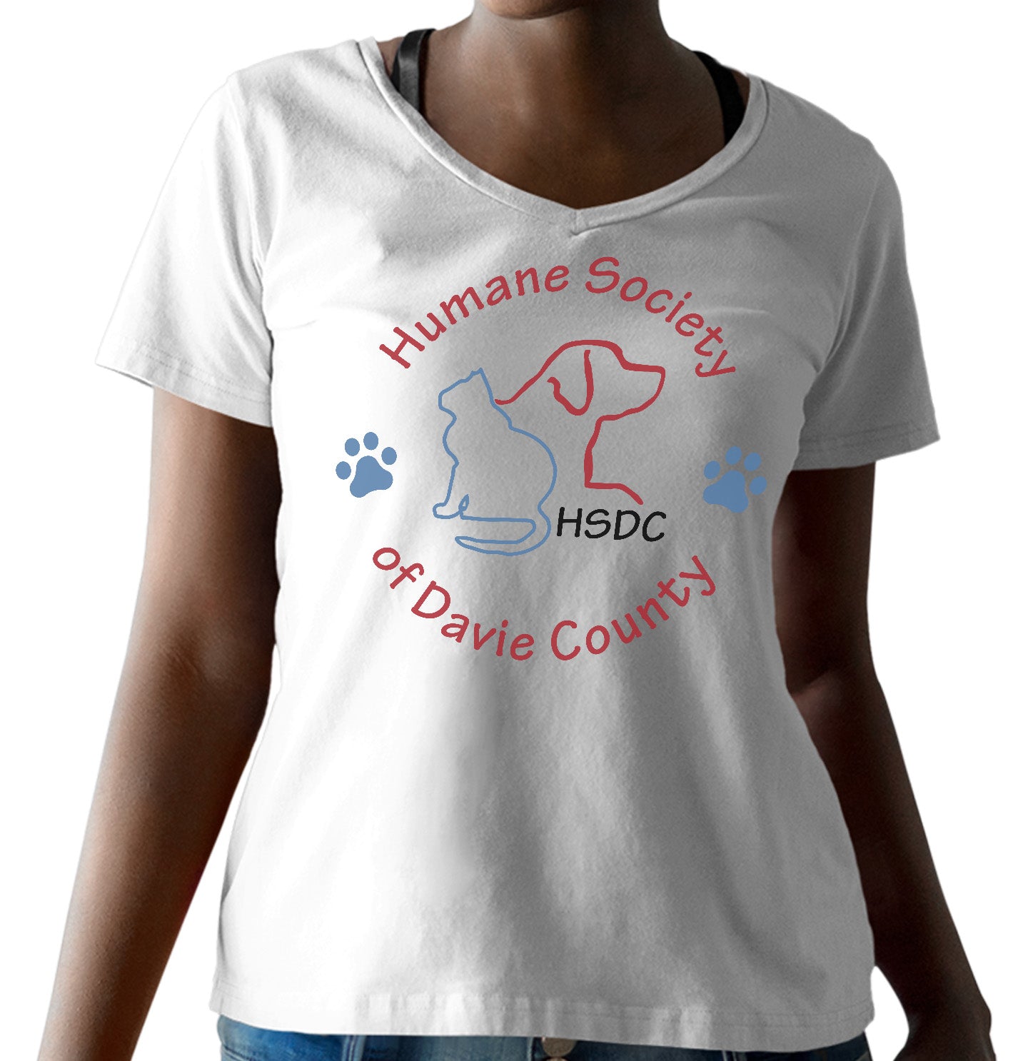 HSDC Circle Logo - Women's V-Neck T-Shirt