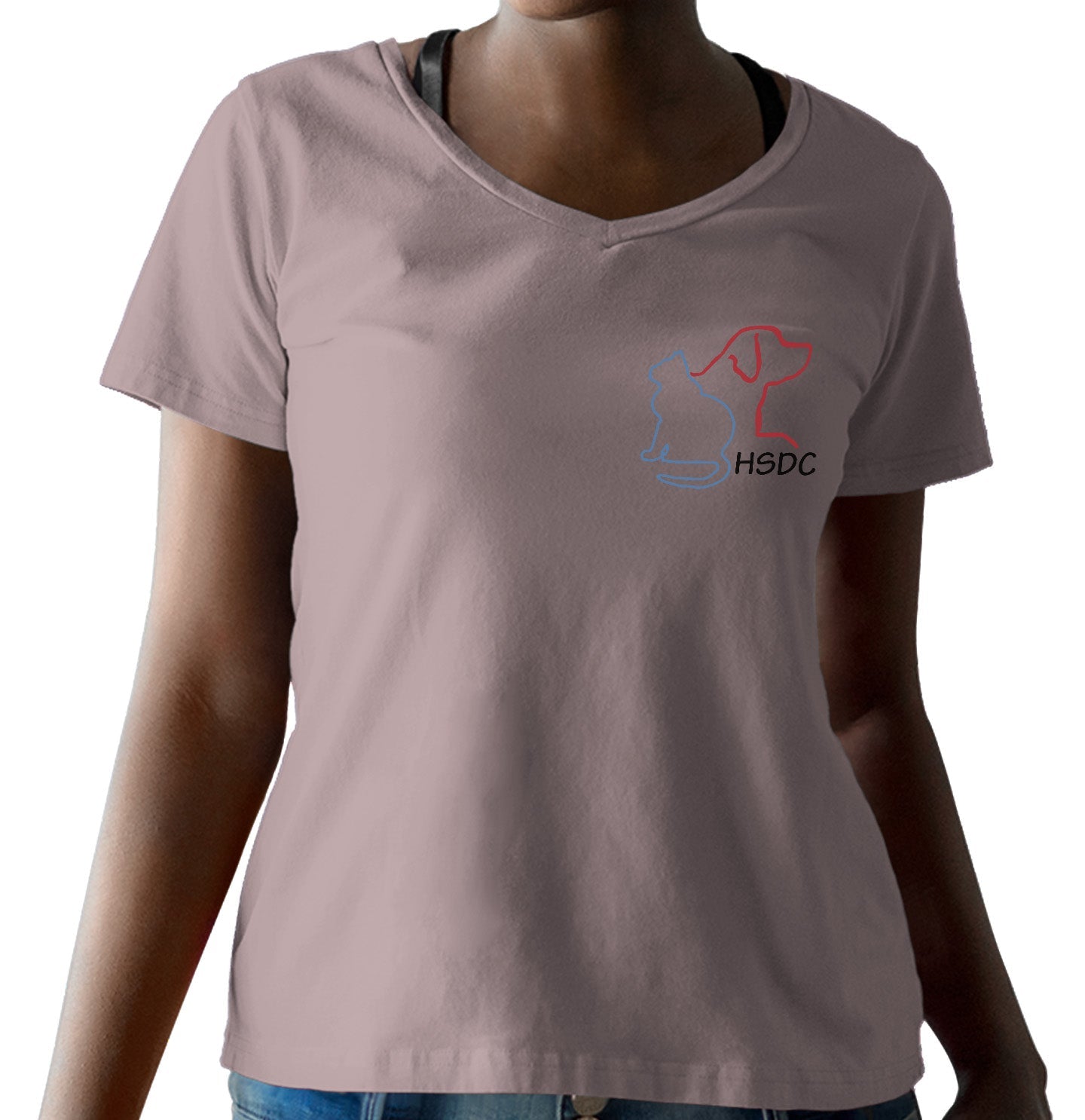 HSDC Left Chest Logo - Women's V-Neck T-Shirt - Light Violet