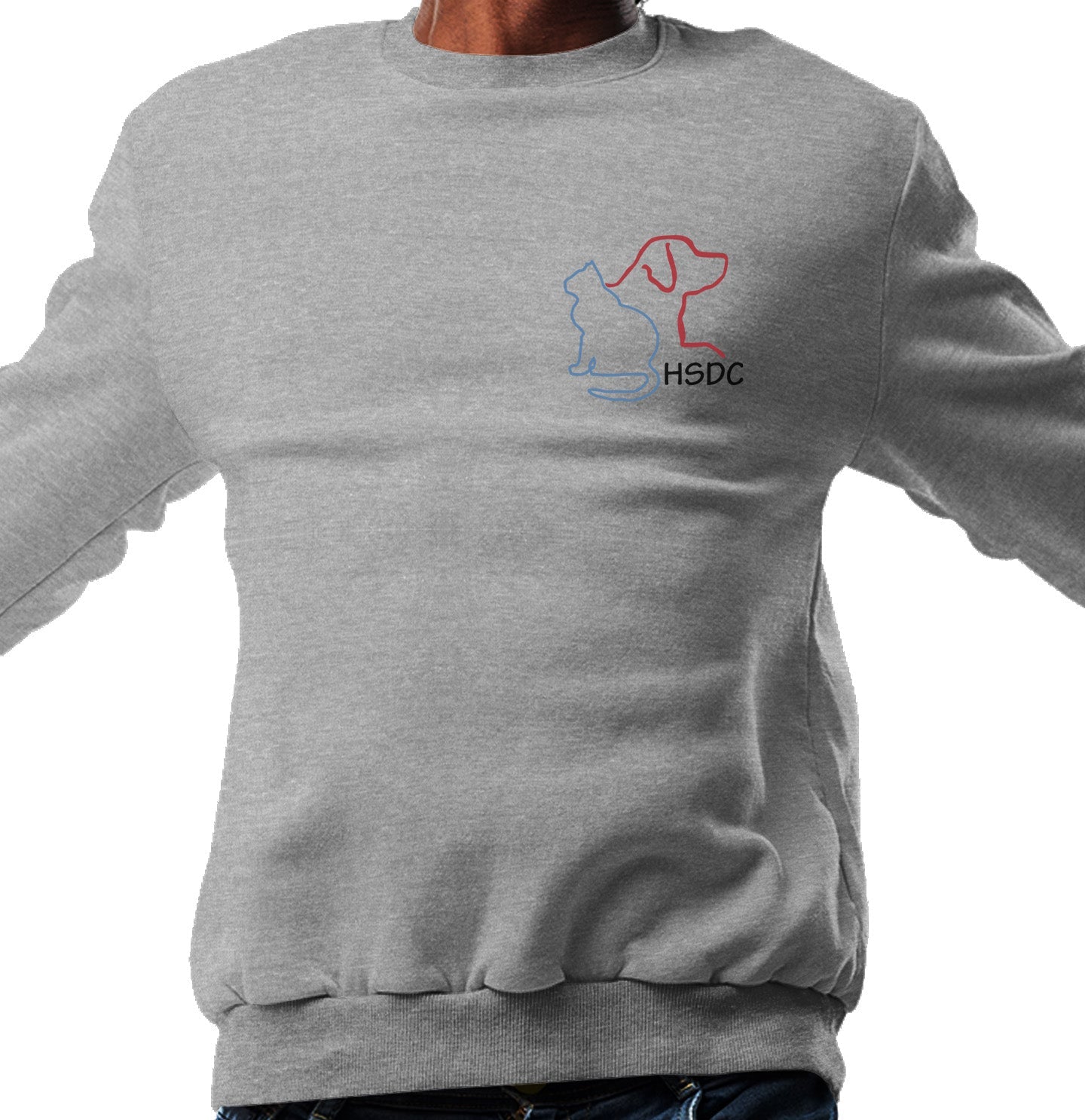 HSDC Left Chest Logo - Adult Unisex Crewneck Sweatshirt - Grey