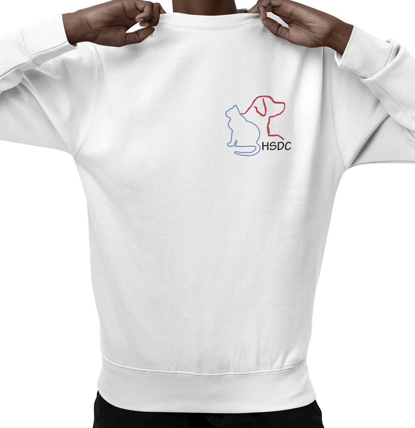 HSDC Left Chest Logo - Adult Unisex Crewneck Sweatshirt - White